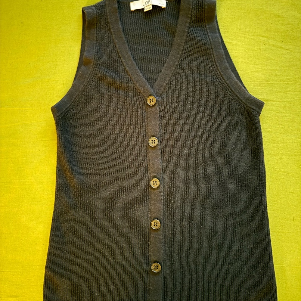 LOFT black Sweater Vest